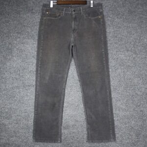 Levi Strauss 514 Corduroy Pants Men Size 36x30 Gray Straight Fit Casual Trousers